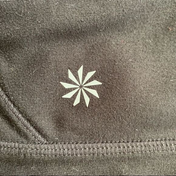 Athleta Black Dobby Be Free Knicker Crop Capri Leggings S - Picture 6 of 7